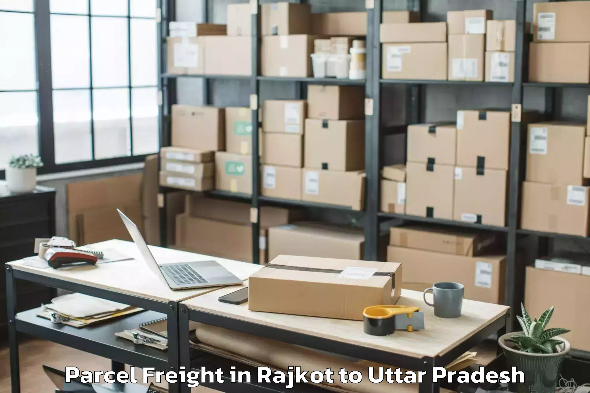 Leading Rajkot to Radhakund Parcel Freight Provider